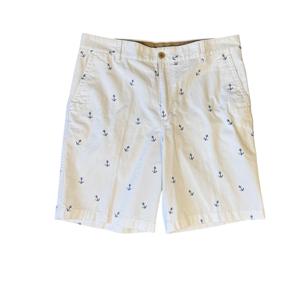 Izod Saltwater Chino Printed Anchor Sailor Shorts US Men's 36